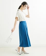 F1LGS66150 MK MICHEL KLEIN(小さいサイズ)(メゾン ドゥ サンク) 【小さいサイズ】プリーツデザインスカーチョ/洗える ブルー