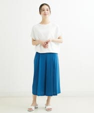 F1LGS66150 MK MICHEL KLEIN(小さいサイズ)(メゾン ドゥ サンク) 【小さいサイズ】プリーツデザインスカーチョ/洗える ブルー