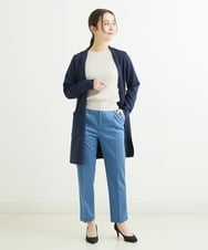 F1LGU34140 MK MICHEL KLEIN(小さいサイズ)(メゾン ドゥ サンク) 【小さいサイズ】サテンストレッチテーパードパンツ/洗える ブルー