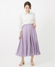 F1LGV03150 MK MICHEL KLEIN(小さいサイズ)(メゾン ドゥ サンク) 【小さいサイズ】サテンガウチョパンツ/接触冷感/洗える ライトブルー