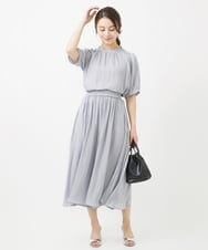 F1LGV03150 MK MICHEL KLEIN(小さいサイズ)(メゾン ドゥ サンク) 【小さいサイズ】サテンガウチョパンツ/接触冷感/洗える ライトブルー