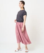 F1LGV03150 MK MICHEL KLEIN(小さいサイズ)(メゾン ドゥ サンク) 【小さいサイズ】サテンガウチョパンツ/接触冷感/洗える ライトブルー