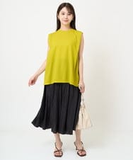 F1LGV03150 MK MICHEL KLEIN(小さいサイズ)(メゾン ドゥ サンク) 【小さいサイズ】サテンガウチョパンツ/接触冷感/洗える ライトブルー