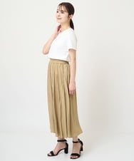 F1LGV03150 MK MICHEL KLEIN(小さいサイズ)(メゾン ドゥ サンク) 【小さいサイズ】サテンガウチョパンツ/接触冷感/洗える ライトブルー