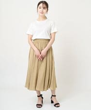 F1LGV03150 MK MICHEL KLEIN(小さいサイズ)(メゾン ドゥ サンク) 【小さいサイズ】サテンガウチョパンツ/接触冷感/洗える ライトブルー