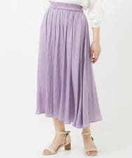 F1LGV03150 MK MICHEL KLEIN(小さいサイズ)(メゾン ドゥ サンク) 【小さいサイズ】サテンガウチョパンツ/接触冷感/洗える ライトブルー