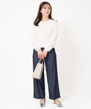 F1LGV30160 MK MICHEL KLEIN(小さいサイズ)(メゾン ドゥ サンク) 【小さいサイズ】デニムライクワイドパンツ/洗える ブルー