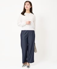 F1LGV30160 MK MICHEL KLEIN(小さいサイズ)(メゾン ドゥ サンク) 【小さいサイズ】デニムライクワイドパンツ/洗える ブルー