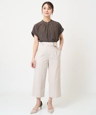 F1LGV37160 MK MICHEL KLEIN(小さいサイズ)(メゾン ドゥ サンク) 【小さいサイズ】ドライタッチ ワイドパンツ/洗える ネイビー