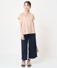 F1LGV37160 MK MICHEL KLEIN(小さいサイズ)(メゾン ドゥ サンク) 【小さいサイズ】ドライタッチ ワイドパンツ/洗える ネイビー