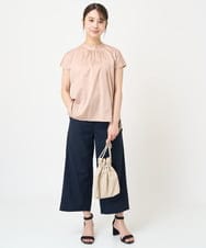 F1LGV37160 MK MICHEL KLEIN(小さいサイズ)(メゾン ドゥ サンク) 【小さいサイズ】ドライタッチ ワイドパンツ/洗える ネイビー