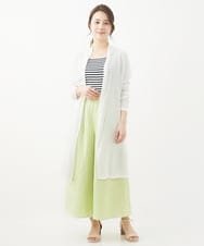 F1LGV40170 MK MICHEL KLEIN(小さいサイズ)(メゾン ドゥ サンク) 【小さいサイズ】リネン混ワイドパンツ/洗える ライトイエロー