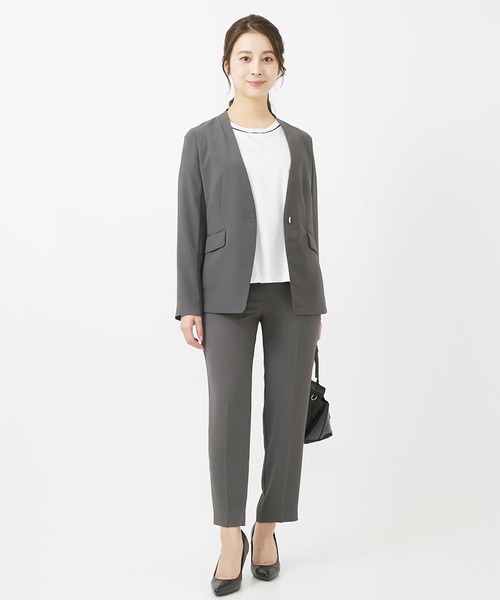 F1LGV58150 MK MICHEL KLEIN(小さいサイズ)(メゾン ドゥ サンク) 【小さいサイズ】ストレッチテーパードパンツ/UVカット/接触冷感/セットアップ対応/洗える ベージュ