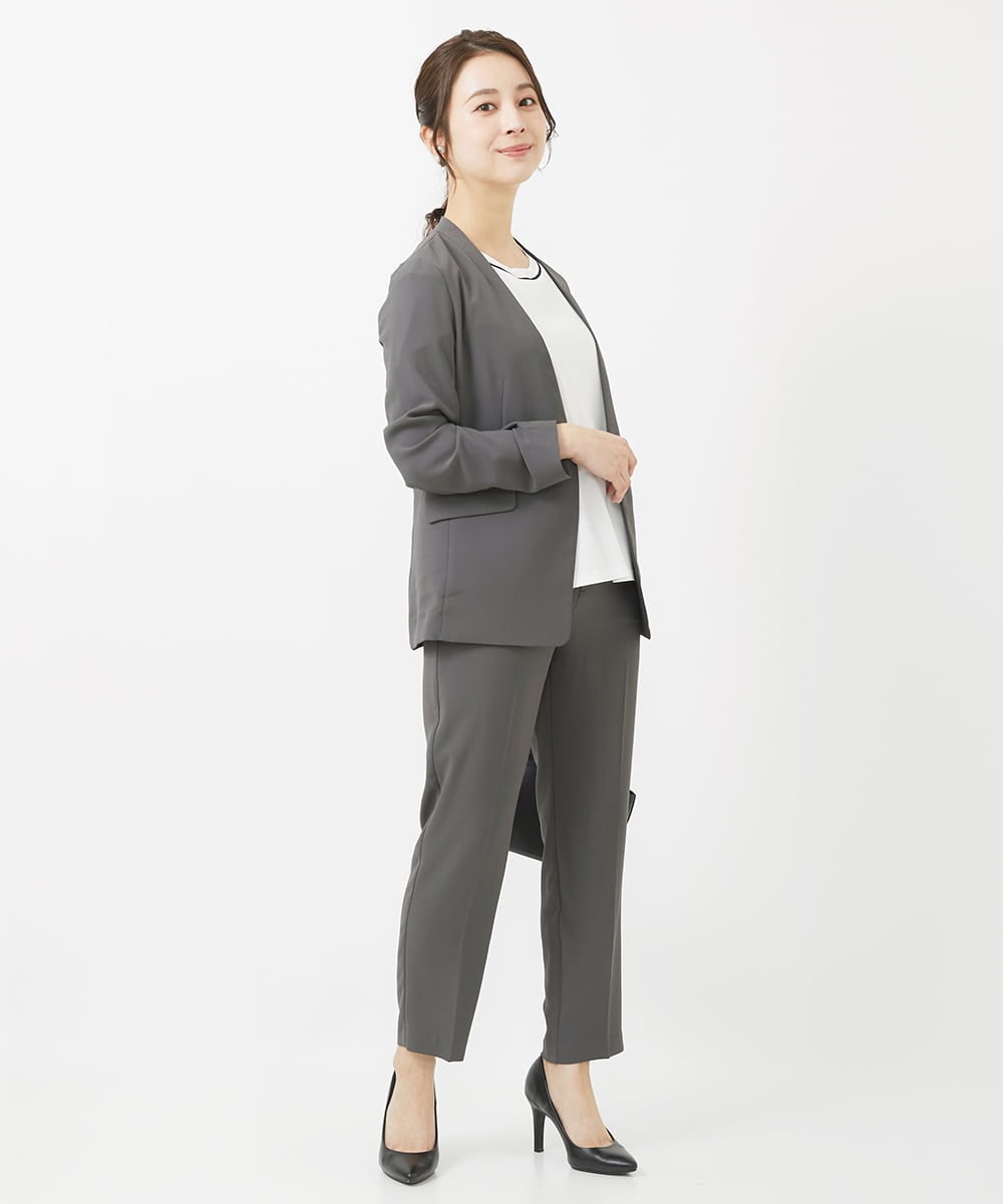 F1LGV58150 MK MICHEL KLEIN(小さいサイズ)(メゾン ドゥ サンク) 【小さいサイズ】ストレッチテーパードパンツ/UVカット/接触冷感/セットアップ対応/洗える ベージュ