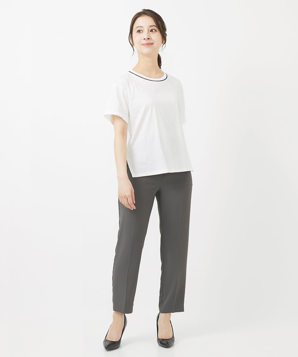 F1LGV58150 MK MICHEL KLEIN(小さいサイズ)(メゾン ドゥ サンク) 【小さいサイズ】ストレッチテーパードパンツ/UVカット/接触冷感/セットアップ対応/洗える ベージュ