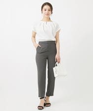 F1LGV58150 MK MICHEL KLEIN(小さいサイズ)(メゾン ドゥ サンク) 【小さいサイズ】ストレッチテーパードパンツ/UVカット/接触冷感/セットアップ対応/洗える ベージュ