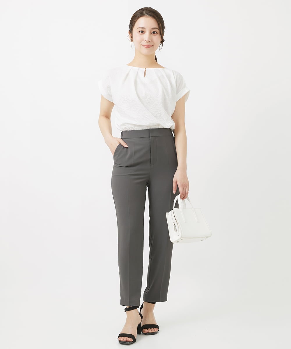 F1LGV58150 MK MICHEL KLEIN(小さいサイズ)(メゾン ドゥ サンク) 【小さいサイズ】ストレッチテーパードパンツ/UVカット/接触冷感/セットアップ対応/洗える ベージュ