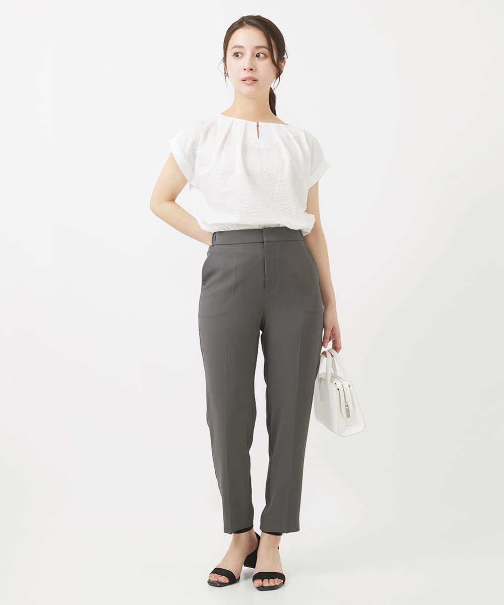 F1LGV58150 MK MICHEL KLEIN(小さいサイズ)(メゾン ドゥ サンク) 【小さいサイズ】ストレッチテーパードパンツ/UVカット/接触冷感/セットアップ対応/洗える ベージュ