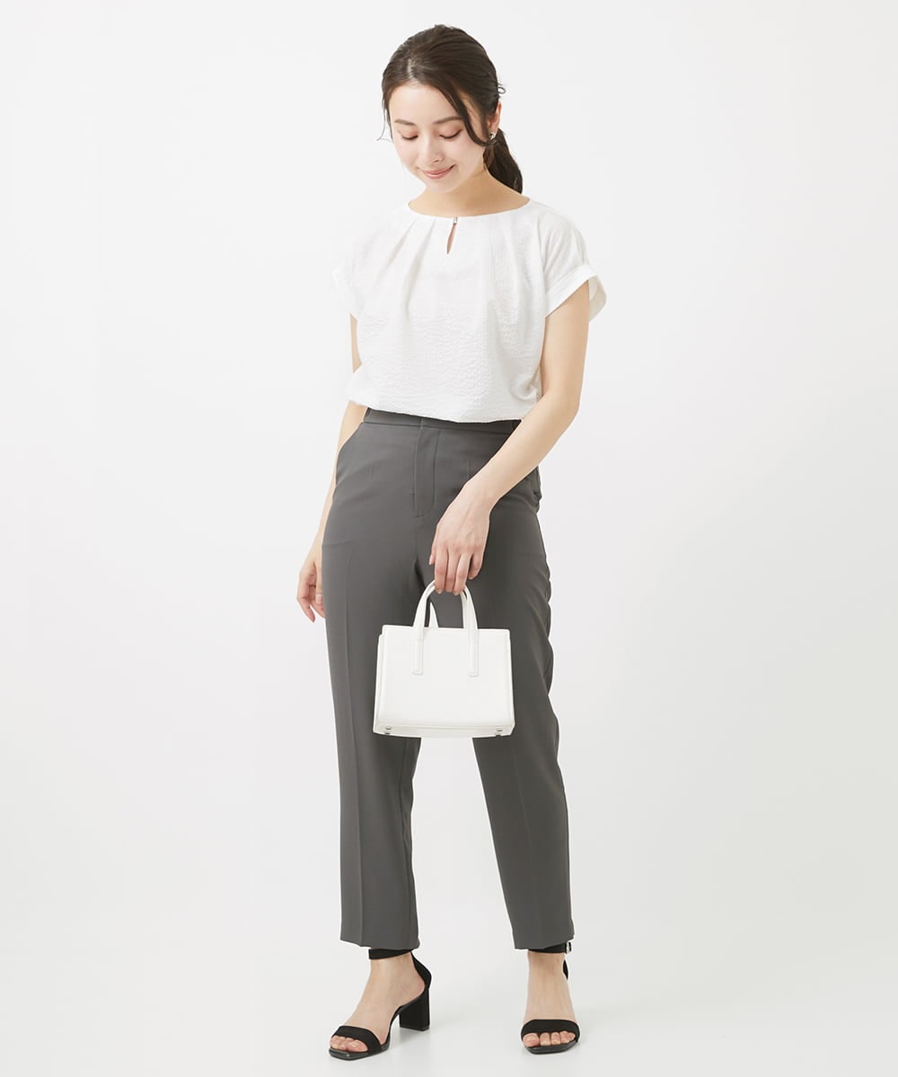 F1LGV58150 MK MICHEL KLEIN(小さいサイズ)(メゾン ドゥ サンク) 【小さいサイズ】ストレッチテーパードパンツ/UVカット/接触冷感/セットアップ対応/洗える ベージュ