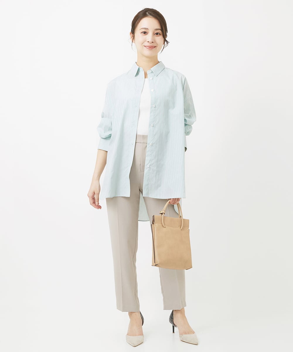 F1LGV58150 MK MICHEL KLEIN(小さいサイズ)(メゾン ドゥ サンク) 【小さいサイズ】ストレッチテーパードパンツ/UVカット/接触冷感/セットアップ対応/洗える ベージュ