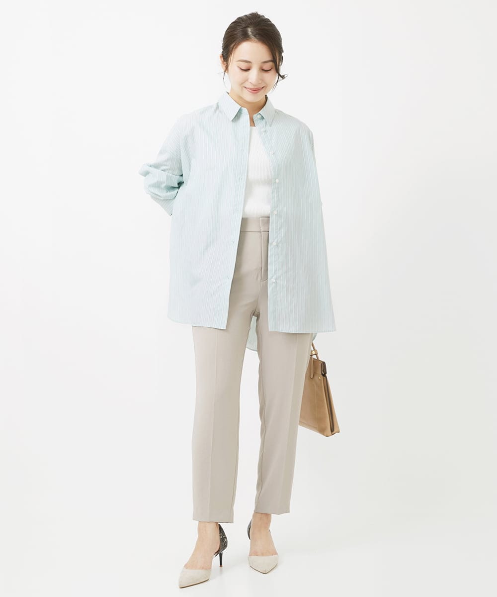 F1LGV58150 MK MICHEL KLEIN(小さいサイズ)(メゾン ドゥ サンク) 【小さいサイズ】ストレッチテーパードパンツ/UVカット/接触冷感/セットアップ対応/洗える ベージュ