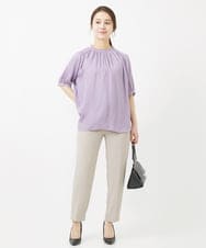 F1LGV58150 MK MICHEL KLEIN(小さいサイズ)(メゾン ドゥ サンク) 【小さいサイズ】ストレッチテーパードパンツ/UVカット/接触冷感/セットアップ対応/洗える ベージュ
