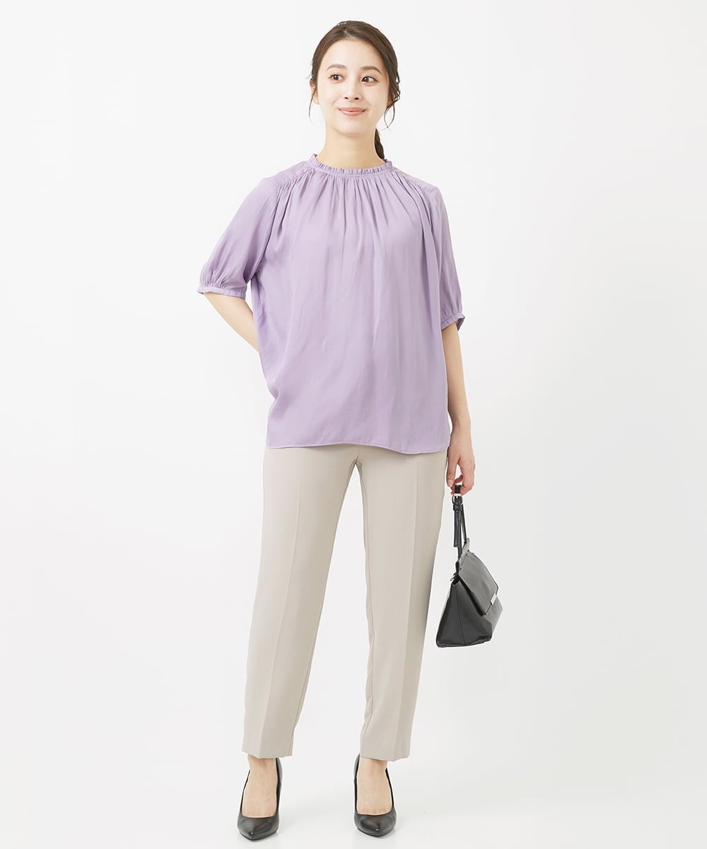 F1LGV58150 MK MICHEL KLEIN(小さいサイズ)(メゾン ドゥ サンク) 【小さいサイズ】ストレッチテーパードパンツ/UVカット/接触冷感/セットアップ対応/洗える ベージュ