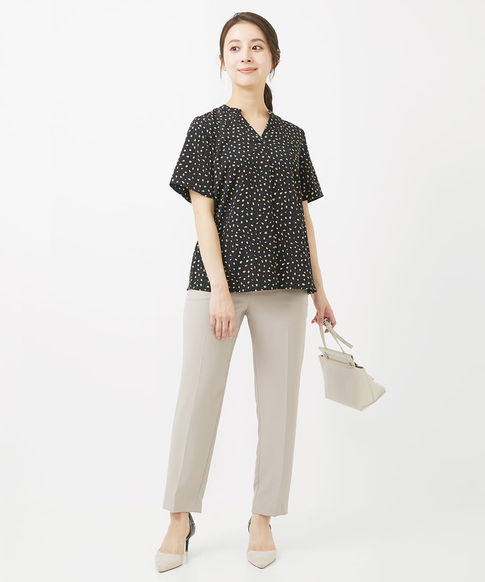 F1LGV58150 MK MICHEL KLEIN(小さいサイズ)(メゾン ドゥ サンク) 【小さいサイズ】ストレッチテーパードパンツ/UVカット/接触冷感/セットアップ対応/洗える ベージュ
