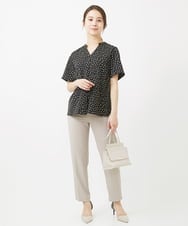 F1LGV58150 MK MICHEL KLEIN(小さいサイズ)(メゾン ドゥ サンク) 【小さいサイズ】ストレッチテーパードパンツ/UVカット/接触冷感/セットアップ対応/洗える ベージュ
