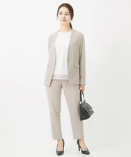 F1LGV58150 MK MICHEL KLEIN(小さいサイズ)(メゾン ドゥ サンク) 【小さいサイズ】ストレッチテーパードパンツ/UVカット/接触冷感/セットアップ対応/洗える ベージュ
