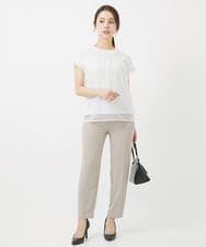 F1LGV58150 MK MICHEL KLEIN(小さいサイズ)(メゾン ドゥ サンク) 【小さいサイズ】ストレッチテーパードパンツ/UVカット/接触冷感/セットアップ対応/洗える ベージュ