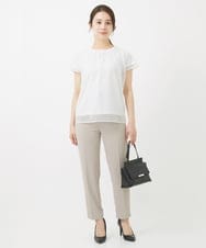 F1LGV58150 MK MICHEL KLEIN(小さいサイズ)(メゾン ドゥ サンク) 【小さいサイズ】ストレッチテーパードパンツ/UVカット/接触冷感/セットアップ対応/洗える ベージュ