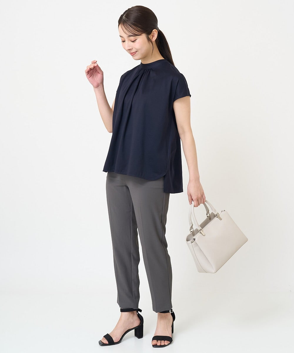 F1LGV58150 MK MICHEL KLEIN(小さいサイズ)(メゾン ドゥ サンク) 【小さいサイズ】ストレッチテーパードパンツ/UVカット/接触冷感/セットアップ対応/洗える ベージュ