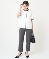 F1LGV58150 MK MICHEL KLEIN(小さいサイズ)(メゾン ドゥ サンク) 【小さいサイズ】ストレッチテーパードパンツ/UVカット/接触冷感/セットアップ対応/洗える ベージュ
