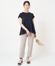 F1LGV58150 MK MICHEL KLEIN(小さいサイズ)(メゾン ドゥ サンク) 【小さいサイズ】ストレッチテーパードパンツ/UVカット/接触冷感/セットアップ対応/洗える ベージュ