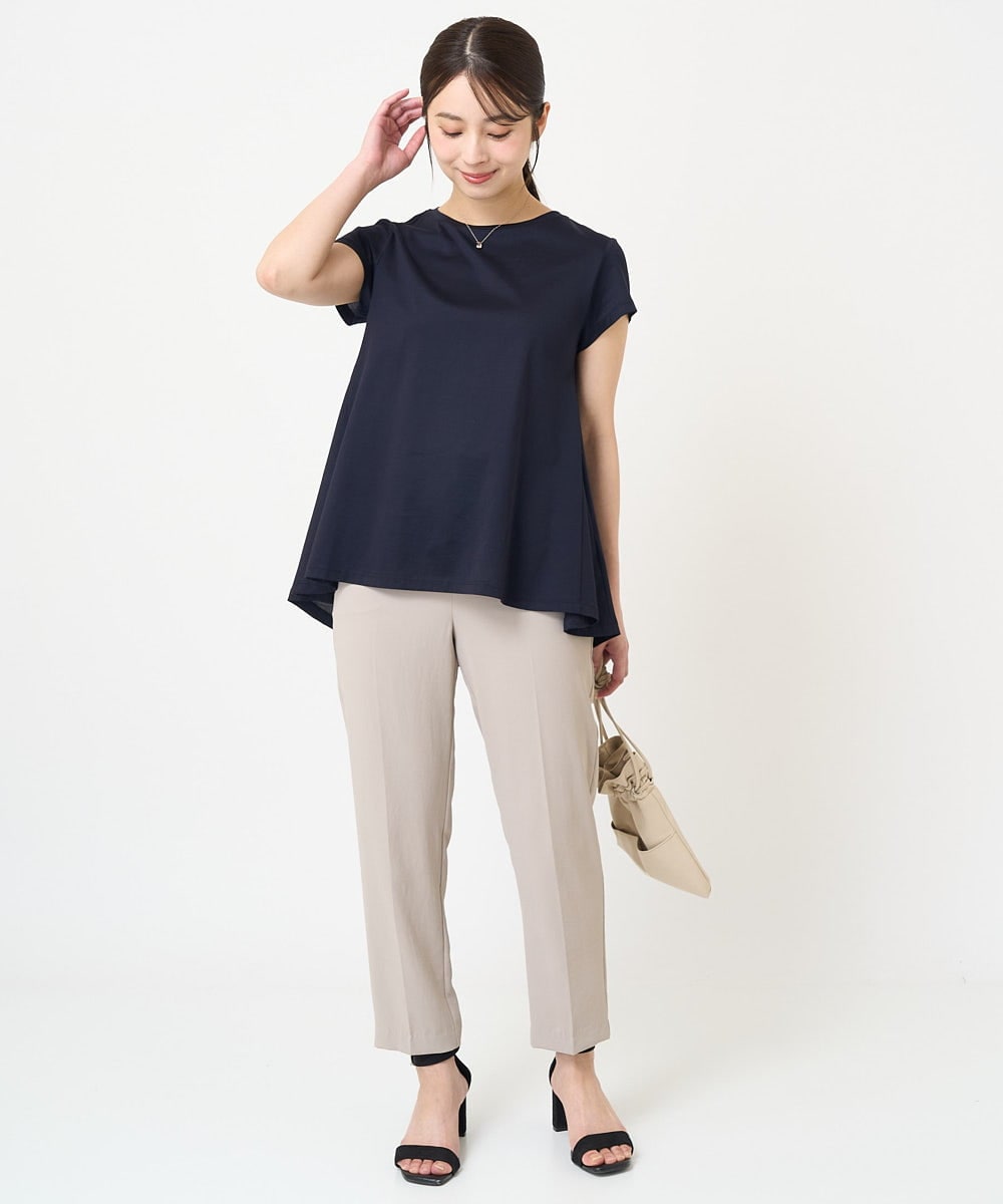 F1LGV58150 MK MICHEL KLEIN(小さいサイズ)(メゾン ドゥ サンク) 【小さいサイズ】ストレッチテーパードパンツ/UVカット/接触冷感/セットアップ対応/洗える ベージュ