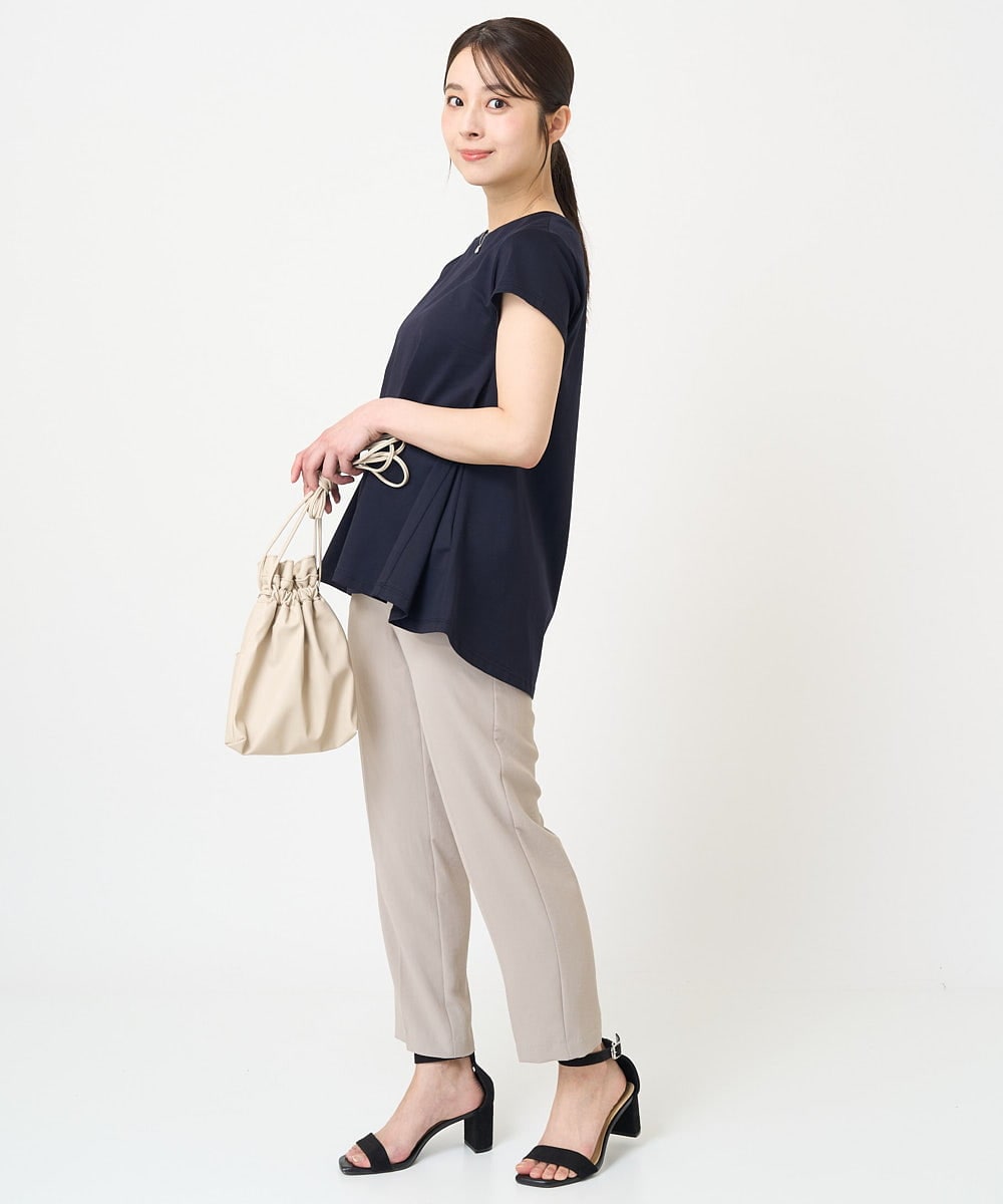 F1LGV58150 MK MICHEL KLEIN(小さいサイズ)(メゾン ドゥ サンク) 【小さいサイズ】ストレッチテーパードパンツ/UVカット/接触冷感/セットアップ対応/洗える ベージュ