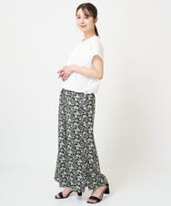 F1LGV60160 MK MICHEL KLEIN(小さいサイズ)(メゾン ドゥ サンク) 【小さいサイズ】花柄イージーワイドパンツ/洗える グリーン