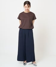 F1LGV62150 MK MICHEL KLEIN(小さいサイズ)(メゾン ドゥ サンク) 【小さいサイズ】リラクシーワイドパンツ/接触冷感/洗える グリーン