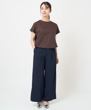 F1LGV62150 MK MICHEL KLEIN(小さいサイズ)(メゾン ドゥ サンク) 【小さいサイズ】リラクシーワイドパンツ/接触冷感/洗える グリーン