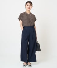 F1LGV62150 MK MICHEL KLEIN(小さいサイズ)(メゾン ドゥ サンク) 【小さいサイズ】リラクシーワイドパンツ/接触冷感/洗える グリーン