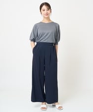 F1LGV62150 MK MICHEL KLEIN(小さいサイズ)(メゾン ドゥ サンク) 【小さいサイズ】リラクシーワイドパンツ/接触冷感/洗える グリーン