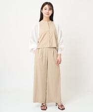 F1LGV62150 MK MICHEL KLEIN(小さいサイズ)(メゾン ドゥ サンク) 【小さいサイズ】リラクシーワイドパンツ/接触冷感/洗える グリーン