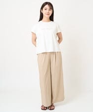 F1LGV62150 MK MICHEL KLEIN(小さいサイズ)(メゾン ドゥ サンク) 【小さいサイズ】リラクシーワイドパンツ/接触冷感/洗える グリーン
