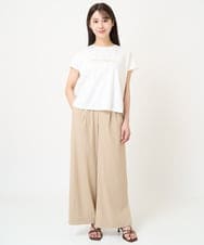 F1LGV62150 MK MICHEL KLEIN(小さいサイズ)(メゾン ドゥ サンク) 【小さいサイズ】リラクシーワイドパンツ/接触冷感/洗える グリーン