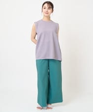 F1LGV62150 MK MICHEL KLEIN(小さいサイズ)(メゾン ドゥ サンク) 【小さいサイズ】リラクシーワイドパンツ/接触冷感/洗える グリーン