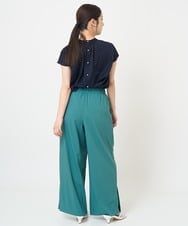 F1LGV62150 MK MICHEL KLEIN(小さいサイズ)(メゾン ドゥ サンク) 【小さいサイズ】リラクシーワイドパンツ/接触冷感/洗える グリーン