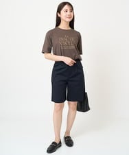 F1LGV66140 MK MICHEL KLEIN(小さいサイズ)(メゾン ドゥ サンク) 【小さいサイズ】ベーシックツイルショート丈パンツ/洗える ネイビー
