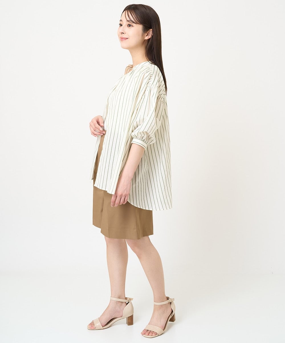 F1LGV66140 MK MICHEL KLEIN(小さいサイズ)(メゾン ドゥ サンク) 【小さいサイズ】ベーシックツイルショート丈パンツ/洗える ネイビー