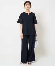 F1LHA62150 MK MICHEL KLEIN(小さいサイズ)(メゾン ドゥ サンク) 【小さいサイズ】リラクシーワイドパンツ/UVカット/接触冷感/洗える/セットアップ対応 ベージュ